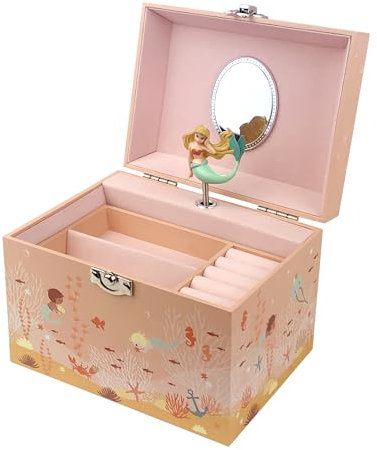 Trousselier 6260723 Schatzkiste für Kinder, Meerjungfrau, Schmuckkästchen, Spieluhr mit Musik und tanzender Figur, Musikspieluhr, Schmuckschatulle