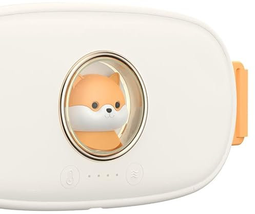 Verdant Touch Menstruationsheizgürtel Gebärmutter Heizgürtel 4-Gang Einstellbar Vibrierende Heißkompresse Massagekissen für Rücken Taille Weiß Menstruationsschmerzen Reduzieren