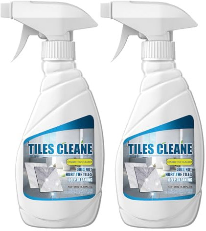 Powerful Tile Cleaner,Natural Stone Stain Remover Cleaner,Bathroom Tile Grout Cleaner,Multi-Purpose Ceramic Floor Tile Grout Cleaner,Ceramic Tile Cleaner,Multifunctional Floor Cleaner Liquid,2PC