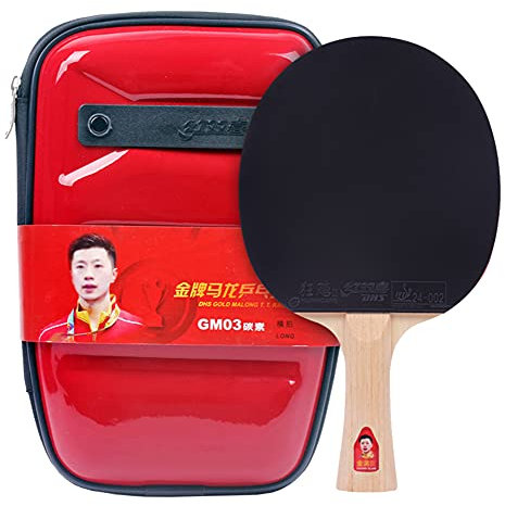 Tischtennisschläger mit Pro-Carbonfaser-Technologie, Ping-Pong-Schläger mit Geschenkbox, erhöht Spin und Konformität/Wie abgebildet/Langer Griff