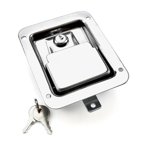 XK107S-304 Cerradura for puerta de equipo de laboratorio, cerradura for puerta de gabinete con enlace de tres puntos, cerradura for puerta de acero inoxidable, 1 pieza