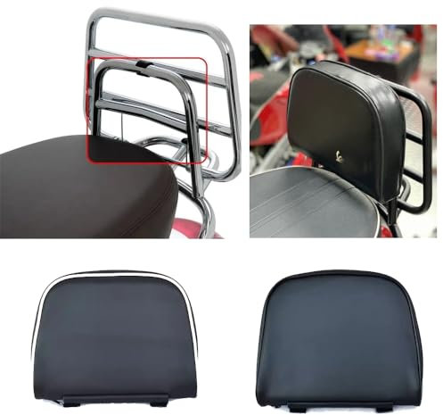 Tongyaoyao Gepäckträger Beifahrer Rückenlehne Kissen für Motorrad, kompatibel mit Vespa GTS GTV 300 GTS300 Primavera Sprint 150, Schwarz, Polyurethan, praktisch