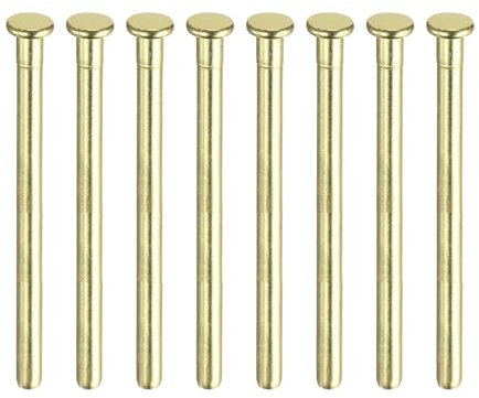 sourcing map 8pcs 3.5 Inch Door Hinge Pins, Removable Brushed Door Hinge Interior Hinge Security Pins for Wood Residential Door Replacement, Gold