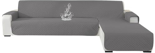 Ystyle Sofabezug L Form 2 Sitzer, Universal Reversibel Sofa Überzug L Form Für Links/Rechts Halbinsel, Ecksofa Bezug Wasserdicht, Couch Überzug L Form rutschfest Waschbar (210cm, Hellgrau)