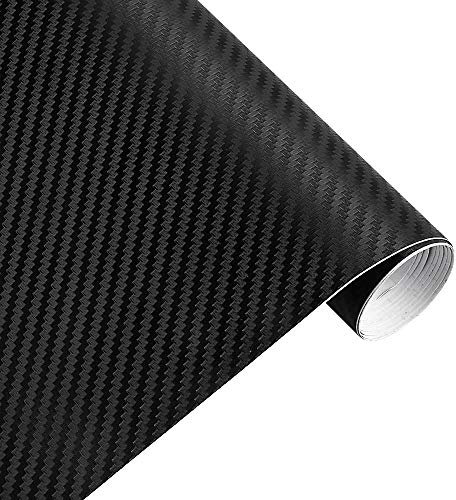 SQIANKUN Autofolie 50 cm Breite 3D Carbon Faser Vinyl Film Auto Aufkleber Wasserdicht DIY Auto Fahrzeug Motorrad Auto Styling Wrap Rolle Zubehör Auto Folie(5m x 50cm)