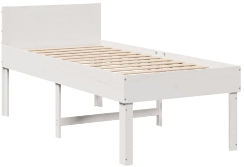 vidaXL Massivholzbett ohne Matratze Weiß 90x190 cm Kiefernholz