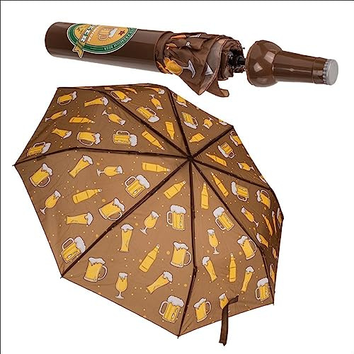 SAFE Taschen-Regenschirm, Design Bierflasche