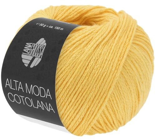 LANA GROSSA Alta Moda Cotolana | Edles Kettengarn aus 45% Schurwolle (Merino superwash), 45% Pima Baumwolle & 10% Polyamid| 50g Wolle zum Stricken & Häkeln | 150m Garn FB 61