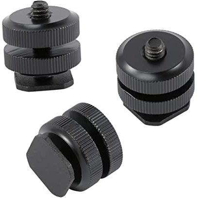 Mikikit 3pcs Aluminum Alloy Camera Hot Shoe Extender Tripod Screw Adapter DSLR Camcorder