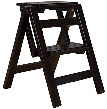Wooden Folding Step Stool 2 Steps Portable Footstool Ladder for Home Safety and Flower Shelf Display (Color : D)