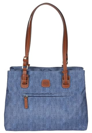 Bric's X Travel Shopper Bag - Medium Handbag with Genuine Leather Straps - Can be worn Over the Shoulder or Cross Body, Jeans, M