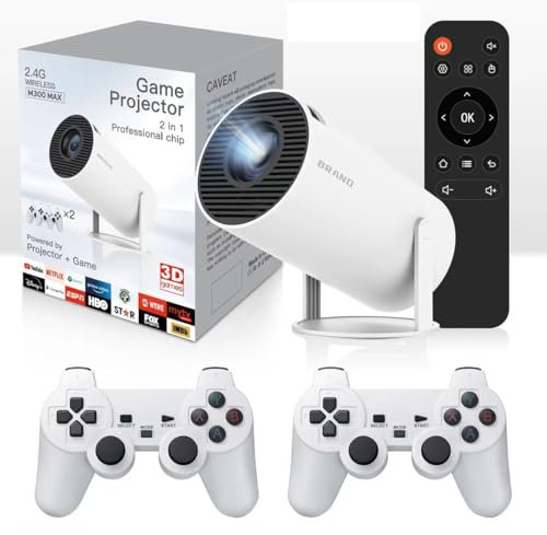 Consolas de Videojuegos Retro M300 MAX Mini proyector Inteligente portátil Proyector doméstico Sistema Android 11 1080P 64 GB Juegos para Regalos