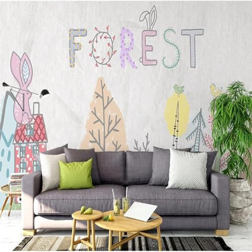 XLMING Cartoon Baumhaus 3D Tapete Dekorative Speisesaal Arbeitszimmer Wohnzimmer Schlafzimmer Sofa TV Wand-200cm×140cm