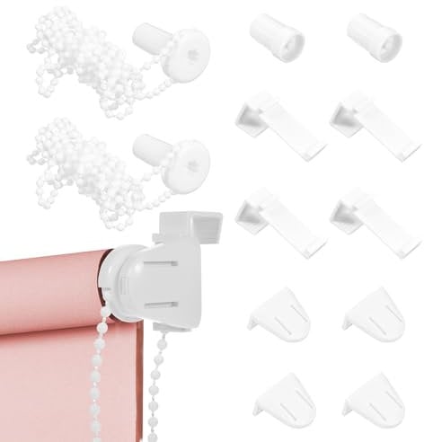 JJUNW 2 Set Rollo Halterung Fenster, Rollo-Halterungen Fenster Ersatzteile Ohne Bohren zum Klemmen 17mm Vorhanghalterungsset für Verdunkelungsrollo Doppelrollo Fenster Seitenzugrollo