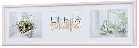 levandeo Galerierahmen 3 Fotos 13x18 Passepartout Rosa Bilderrahmen Fotorahmen Collage Fotocollage Galerie Wohndeko Wanddeko