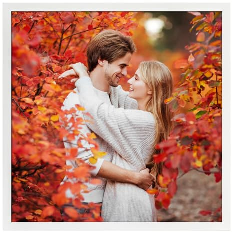 Ditwis Bilderrahmen 30x30 Weiß, Quadratisch Fotorahmen für Fotos und Bilder, Wand- und Tischaufstellung, Modern Rahmen für Wohn-, Schlaf- und Büroräume