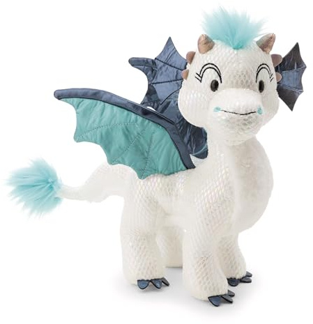 NICI Kuscheltier Drache Zafura 27cm - weiß - Softer Plüsch mit Glitzer-Effekt, Weiches Stofftier zum Kuscheln & Spielen für Kinder & Erwachsene - 62420