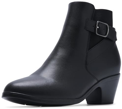 Clarks Women's Emily 2 Lux Black Leather 9 Medium