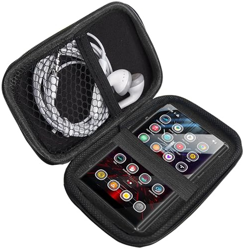 MECHEN X56 Funda MP3 Player 5 Pulgadas,Soporte con mosquetón de Metal,para Organizar Grabadora de Voz, para Bluetooth MP3 / MP4 Player/Auriculares/iPod Touch (Negro)