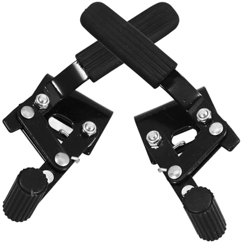 Rollstuhlbremse 1 Paar Schwarz aus ABS und Stahl zur Rollstuhlwartung | Screwfixierung, Doppelklemmen Design, Handbremsmechanismus, für Antriebsräder, Innen und Steigungen