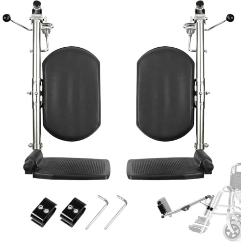 Lot de 2 Repose-Pieds Réglables pour Fauteuil Roulant | Angle réglable de 90° à 180°, Capacité de charge de 100 kg, Repose-pieds relevables, Remplacement universel