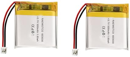 RAEWSTCO 2 Stück 603030 3,7V 500mAh Polymer-Lithium-Akku für Luftreiniger und intelligente Wasserflaschen