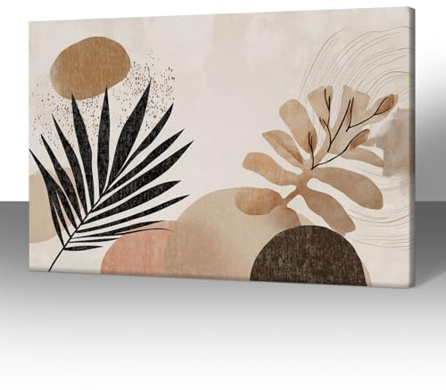 Mistela Wandbilder Wohnzimmer Boho, Leinwand Bilder 100x70 cm, Wandbild Schlafzimmer Modern Abstrakt Neutral, Wanddeko für Küche Badezimmer Flur, Bild auf Leinwand Ohne Rahmen Kunstdruck