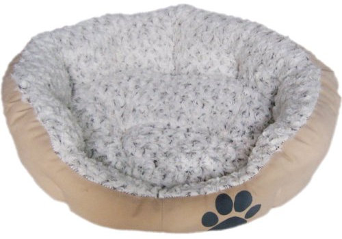 Silvio Design Hunde-Kuschelsofa Snow, Sand mit Pfote, Gr. S, ca. 45x38x18 cm