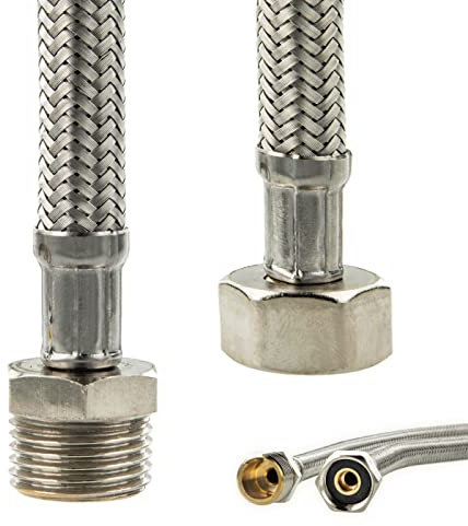 Panzerschlauch DN 19-3/4 ÜWM x 3/4 AG x 300 mm, DVGW W270, KTW-A