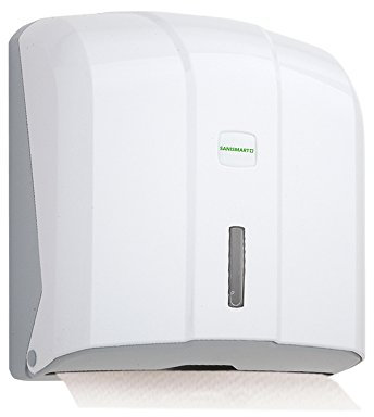 SANISMART Handtuchspender Florence für 400 Blatt C&V-Falz max. 25 cm, Farben:Weiß