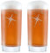 AMAVEL 2er Set Craft-Biergläser mit Kompassrose Gravur, Personalisiert mit Namen und Datum, Individuell graviertes Cocktailglas, Füllmenge: 0,5 l