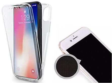 TheTransporter Slim 360 degree Protective Front and Back Full Coverage TPU Silicone Gel Case Cover For Apple iPhone X/XS Clear