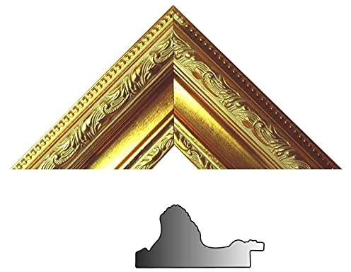 Neumann Bilderrahmen Bilderleiste 837 ORO, gold 85 mm Profilbreite, Bilderleiste barock gold 1m Länge