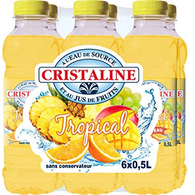 Eau de source Cristaline saveur tropical - 6 x 50 cl