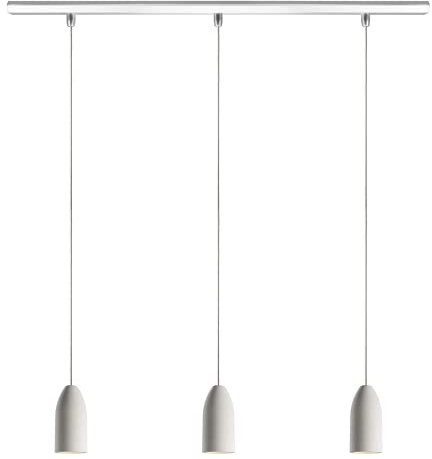 Buchenbusch urban design Pendelleuchte 3-flammig Light Edition, Industrie Deckenlampe mit Textilkabel Kiesel, Beton Pendelleuchte, Lampe Esstisch