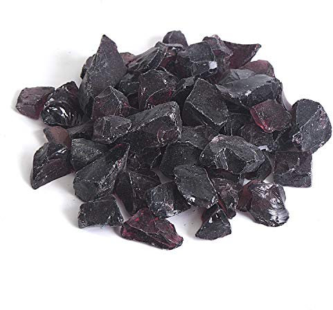 Reflektierender Feuerglas-Kies, mit hohem Glanz, Feuersteine, Feuerglas-Kieselsteine, Perlen für Feuerstelle, Aquarium, Garten, 1–2 cm, 540 g (Traube)