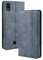 DEDUX Flip Hülle kompatibel mit LG k20 2019, Retro Leder Brieftasche Abdeckung Magnetverschluss Folio Ständer Kartensteckplätze Handyhülle, Blau