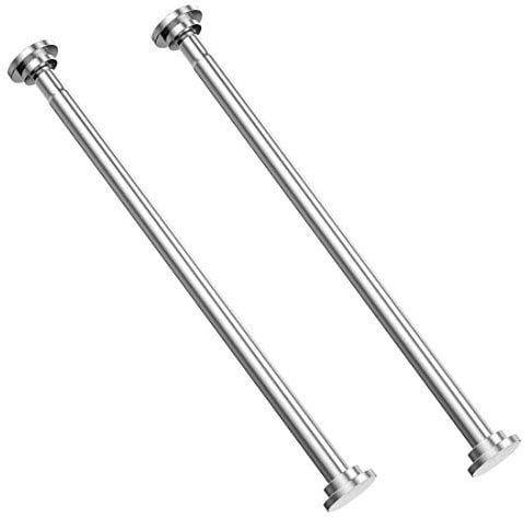 GQC 2er Edelstahl Teleskopstange 65 cm-100 cm ausziehbar, Duschvorhangstange ohne Bohren Klemmstange durch Drehen verstellbar, sicherer Halt für Dusche,Gardinenstange und Kleiderschrank