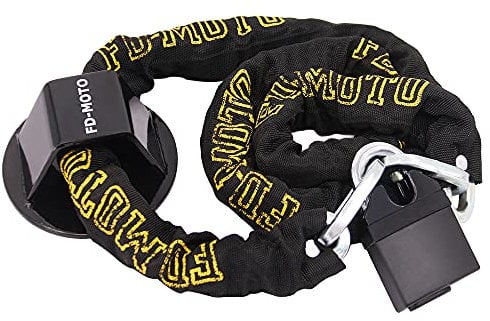 FD-MOTO STEEL 3.9KG 1.8M*10mm Chain Lock + Ground Wall Anchor Heavy Duty for motorbike motorcycle scooter bike bicycle ATV Security