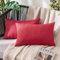 MIULEE 2er Set Wasserdicht Kissenbezug Outdoor Sofakissen Weihnachten Dekokissen Modern Kissenbezüge Dekorativ Kissenhülle Deko aus Polyster Leinen-Optik für Garten Wohnzimmer 30x50 cm Leuchtend Rot