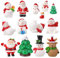 14 Stück Weihnachtsdeko Figuren Harz Miniatur Garten Deko Weihnachten Mini Ornamente Set für Fee Garten Bonsai Puppenhaus Zuhause Tischdeko DIY Zubehör Schneemann Weihnachtsmann Baum zum Schneekugeln