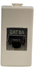 Frutto Rj45 FTP CAT.6A geschirmt Modular Steckdose 8-polig für Ethernet-Kabel kompatibel BTicino Matix AM5962C6S Crimpverbindung ohne Werkzeug, weiß