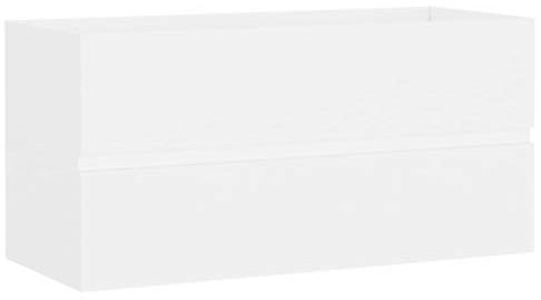 vidaXL White Sink Cabinet - Modern Bathroom Storage Unit - Engineered Wood - Convenient and Space-Saving Design - 90x38.5x45 cm
