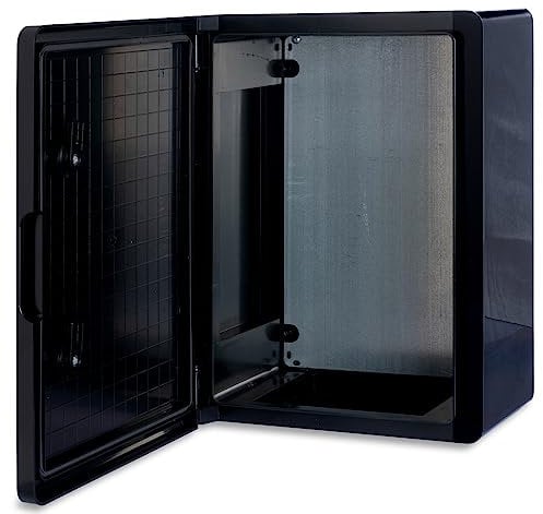 BOXEXPERT® Verteilerkasten außen wasserdicht [ABS Kunststoff IP65 Gehäuse] schwarz (Serie Fleet) 400x300x170mm | Schaltschrank außen | Wandschrank | Industriegehäuse | Leergehäuse