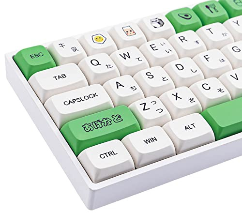 PBT Keycaps 137 Tasten XDA Profil Keycaps Dye-Sublimation Japanisches Avocado-Design Keycap für Cherry Gateron MX Switches mechanische Tastaturen