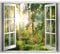 murando 3D WANDILLUSION Wandbild Landschaft Fototapete Poster XXL Fensterblick Vlies Leinwand Panorama Bilder Dekoration Wald Bäume Sonne 210x150 cm c-C-0032-c-a
