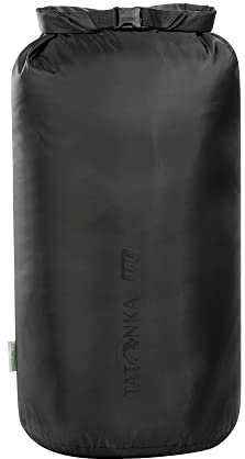 Tatonka Packsack Dry Sack 18l - Wasserdichter Packbeutel mit Rollverschluss und Steckschließe - Aus recyceltem Polyester - 18 Liter Volumen (schwarz)