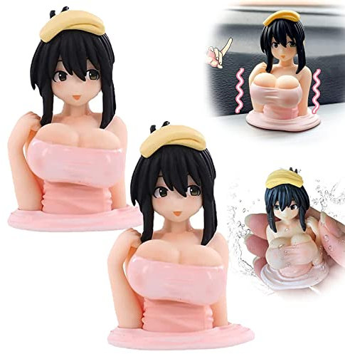 Kanako Chest Shaking Ornaments, Shake Shake Girl Car Dashboard Decorations, Tide Play Q Version Doll Bobbleheads, Kawaii Sexy Action Figurine Beauty, Car Center Console Sculpture Model (2Pcs)