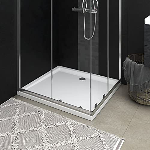 Shower Tray Plinth Rectangular ABS Shower Base Shower Screen Bathroom Fixtures White 80x90 cm by BIGTO
