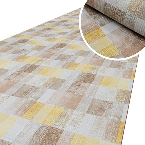 ANRO Alfombra de cocina, antideslizante, para cocina, PVC, fácil de cuidar, lavable, mosaico, multicolor, 100 x 52 cm